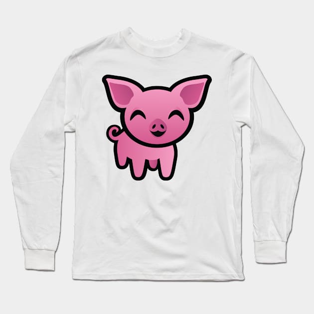 Pink Piglet Long Sleeve T-Shirt by AliceQuinn